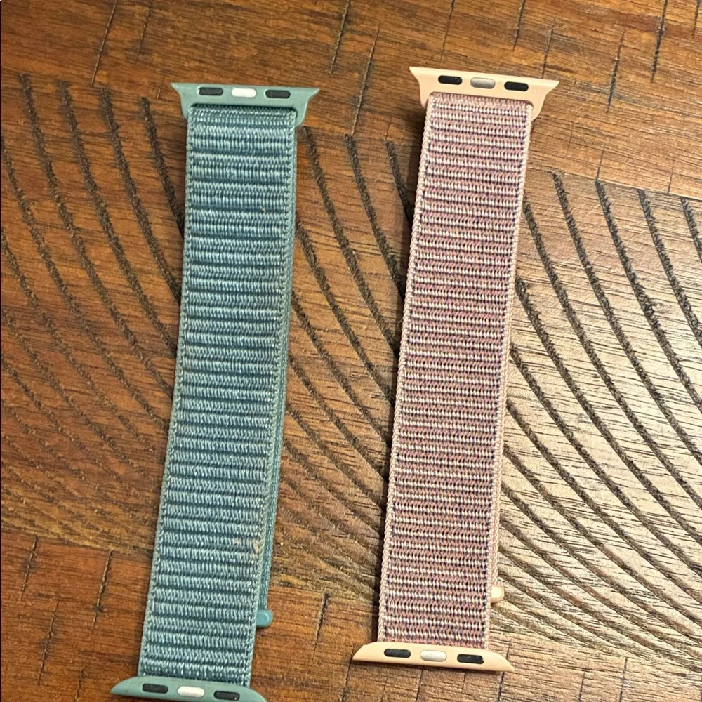 Woven Nylon Watch Bands - Green and Pink